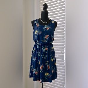French Grey Floral Dress SZ S